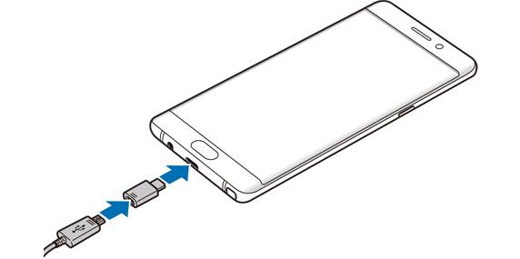 use a micro USB cable to charge Galaxy Note 7 battery