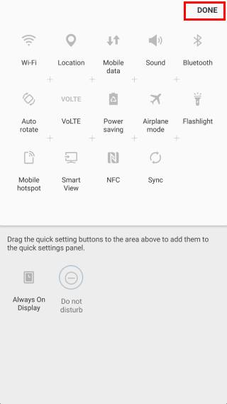 re-arrange Galaxy Note 7 quick setting buttons