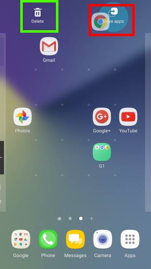 move apps in Galaxy Note 7 home screen