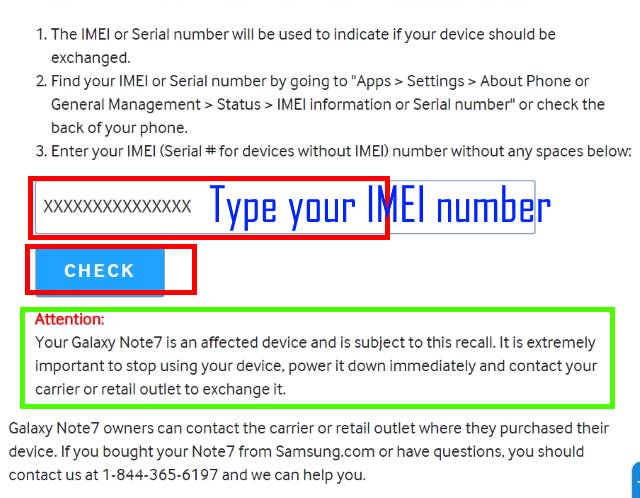 Method 1: use IMEI number to check whether you have a safe Galaxy Note 7 battery