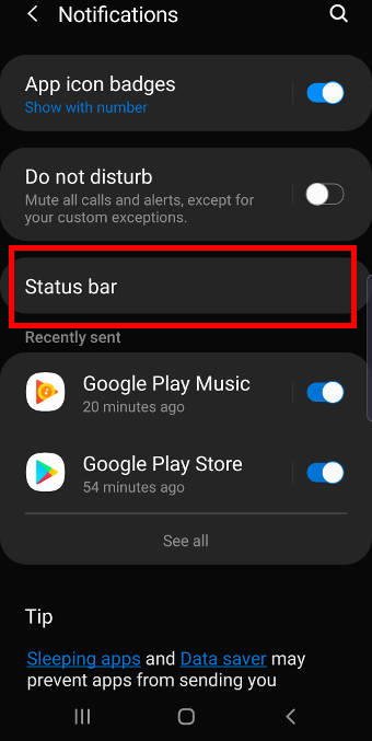 show battery percentage on the status bar