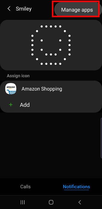 manage apps associated with a LED icon